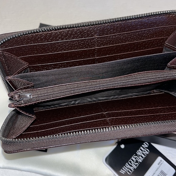 NWT Gucci brown Canvas Zip Around Wallet - Picture 3 of 6